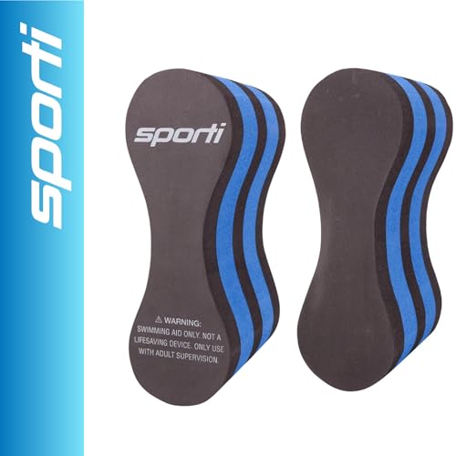 Swim Training Pull Buoy - EVA Foam Leg Float for Upper Body - Black/Blue