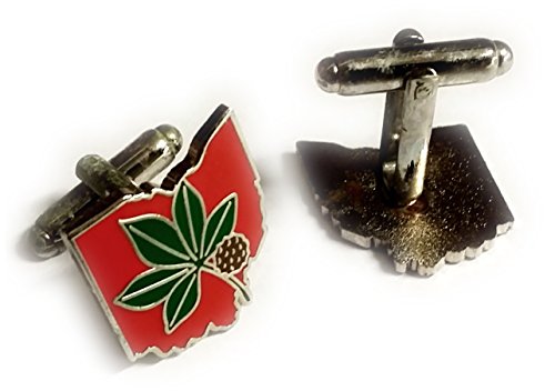 Ohio State Buckeyes Wedding Cufflinks - Leaf Design