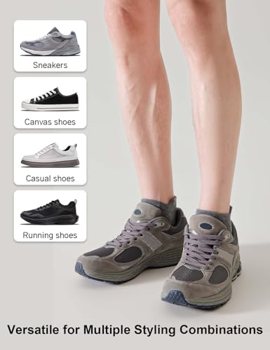 Men's Low Cut Ankle Socks - 6 Pack Cotton No Show Socks with Arch Support - Navy/Dark Gray/Light Gray