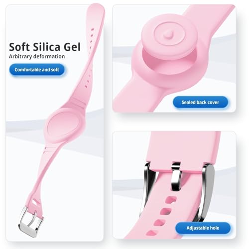 Waterproof Silicone Tracker Wristband for Kids - Light Pink, 2 Pack