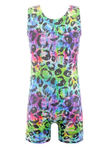 Girls Unicorn Rainbow Gymnastics Leotard with Shorts - 1-10 Years