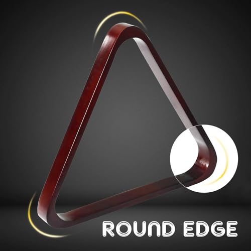 Solid Pinewood Pool Ball Rack - Burgundy Triangle Rack for 2-1/4" Balls