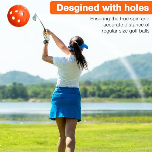 MiniInflat 80Pcs Orange Practice Golf Balls 42mm Plastic with Scalloped Holes