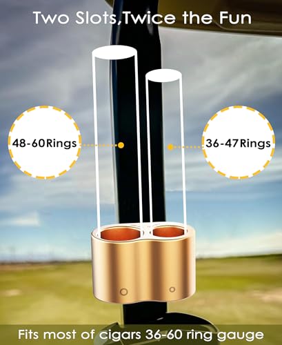 Magnetic Golf Cart Item Holder - Dual Slot, Gold