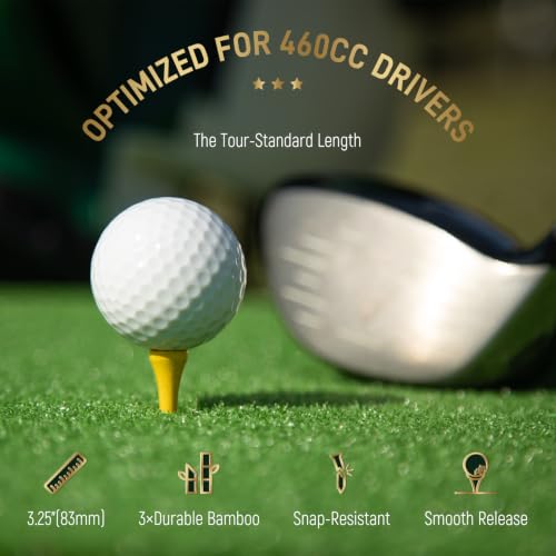 3.25" Bamboo Golf Tees with Depth Marking - 10 Pack Gift Box