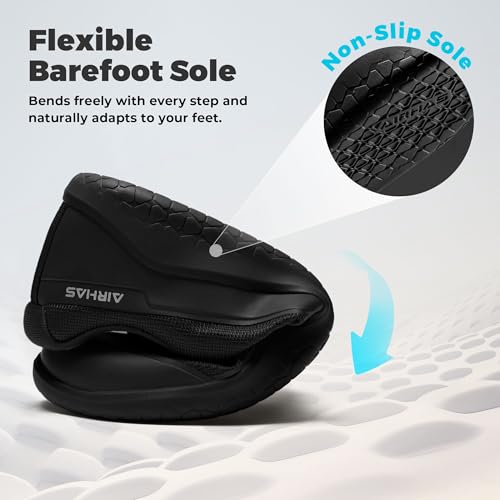 AIRHAS Men's Zero Drop Barefoot Training Shoes Black 11 - Minimalist Fitness Sneakers