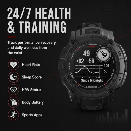Garmin Instinct 2X Solar Tactical Edition GPS Smartwatch - Black