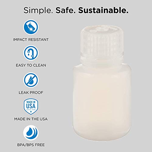 1 Oz HDPE Narrow Mouth Round Storage Container - BPA Free