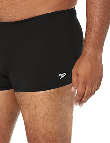 Speedo Endurance+ Men's Square Leg Swim Brief Solid, 36 / Black