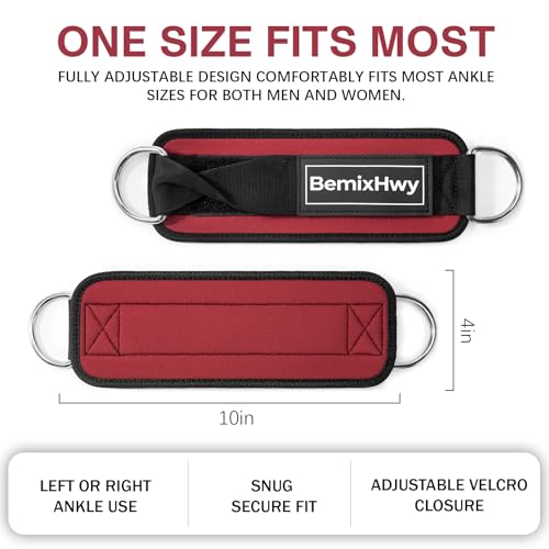 Premium Neoprene Ankle Straps for Cable Machine - Red