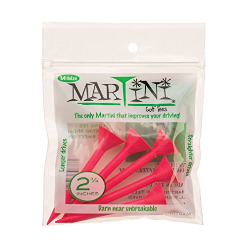 Martini Midsize 2 3/4" Golf Tees - Pink, Virtually Unbreakable