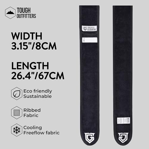 Football Streamer Towel - Lightweight Microfiber, Black