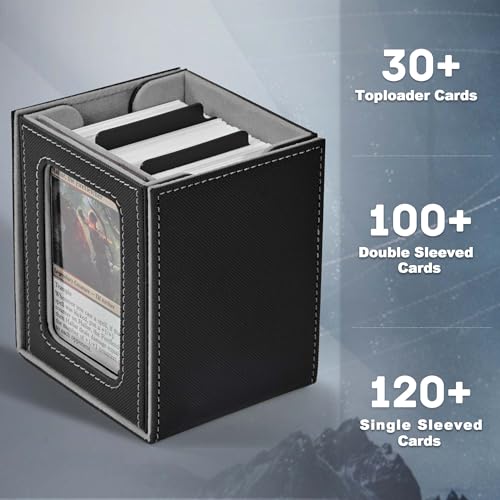 ZLCA MTG Deck Box with Window Display Holds 100 Double-Sleeved Cards