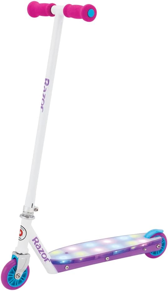 Razor Kick Scooter - Multi-Color LED Light-Up Deck, Lightweight Steel Frame | For Kids 6+
