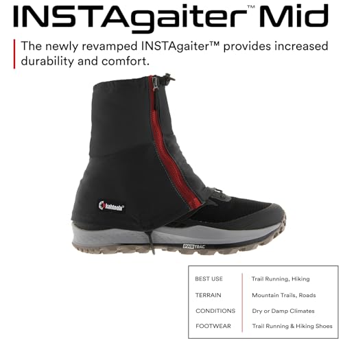 Mid Gaiters for Hiking & Trail Running - Lightweight, Water-Resistant