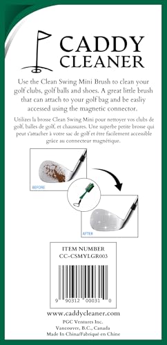 Caddy Cleaner Masters Green Golf Club Brush - Mini Magnetic Dual-Sided Cleaner