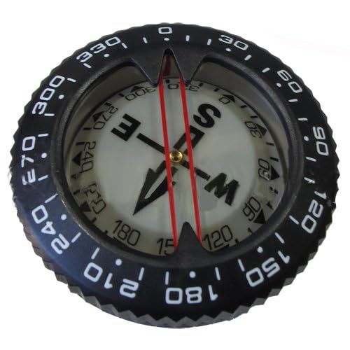 Scuba Choice Underwater Diving Compass - Glow in Dark, Aluminum, 80M Depth, Portable, 25° Tilt