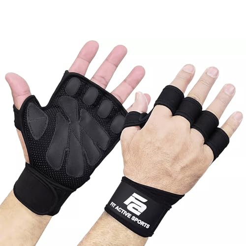 Weight Lifting Workout Gloves with Wrist Wraps for Gym Fitness