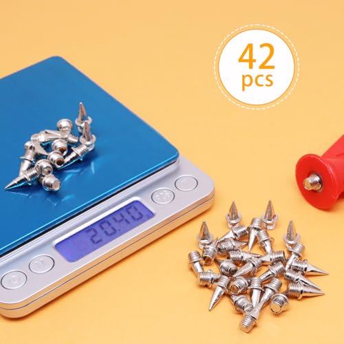42 Pcs Track Spikes - 3/8" Stainless Steel Pyramid Spikes with Wrench
