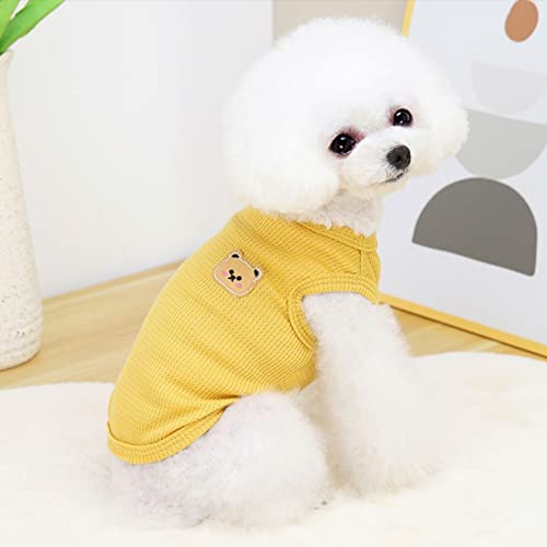Dog Shirt Summer Lightweight Cotton Pet T-Shirt Set - Medium / 2PCS Yellow & Green