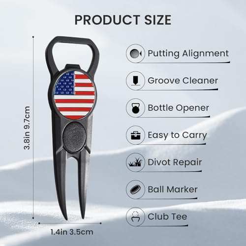 Finger Ten 7-in-1 Golf Divot Repair Tool with Ball Marker 2 Pack – Black