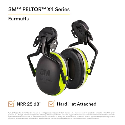 3M PELTOR Hearing Protection Earmuffs, X4 Series Noise Protection, Construction, Manufacturing, Assembly, Sanding