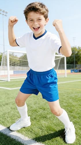 Boys Girls Athletic Shorts - Solid Summer Soccer Shorts, 3-9 Years