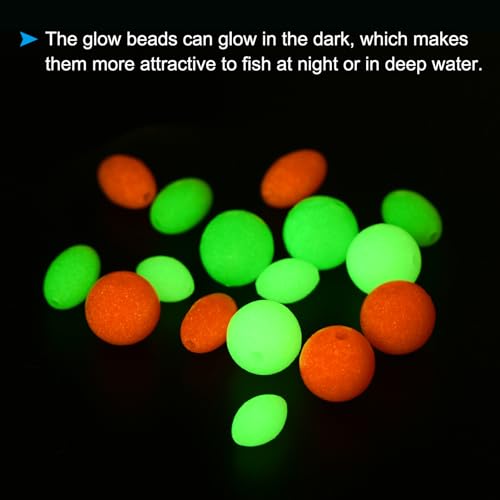 Luminous Oval Fishing Beads - 200pcs Glow in the Dark Rig Bait - Green 4x3mm