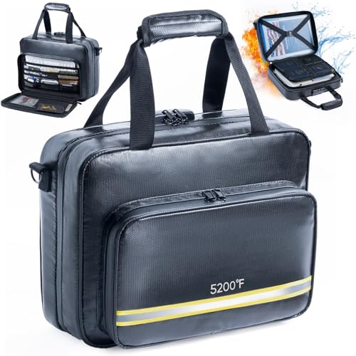 5200 Fireproof Document Organizer - Large Fireproof Bag with 20 Pockets - Locking Document Safe for Home and Office