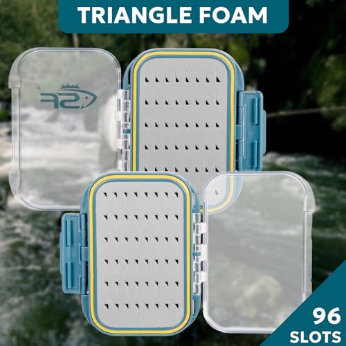 Waterproof Double Sided Fly Box for Fishing - 4.2"L x 3.1"W x 1.4"H