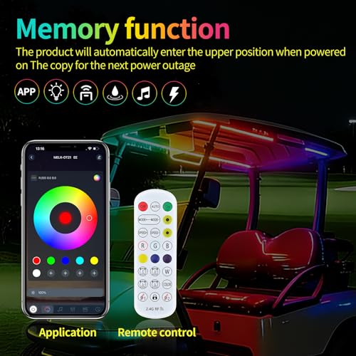 47.25" USB Powered RGB LED Strip Lights for Golf Carts with APP & Remote