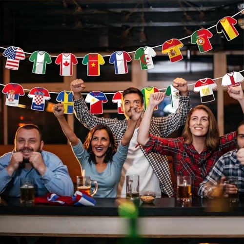 49-Piece International Soccer Jersey Flag Banner - World Cup Party Decor