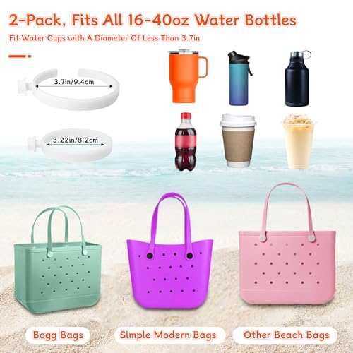 Cup Holder for Beach Totes - Fits 30oz & 40oz Tumblers - White