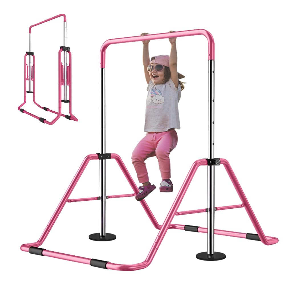 Slsy Gymnastics Bars Kids Kip Training Bars for Home, Folding Horizontal Bars with Adjustable Height, Practice Bar Gymnastic for Kid, Child, Girls, Boys
