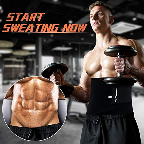 Sweat-Enhancing Waist Trainer for Men & Women - L (9'' x 44'') Black