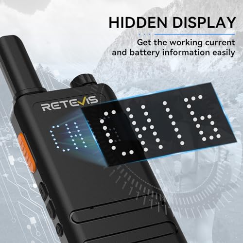 Retevis B3H Compact Walkie Talkies with Shatterproof Hidden Display, 2 Pack, FCC Certified, Ultra-Light, Long Battery Life