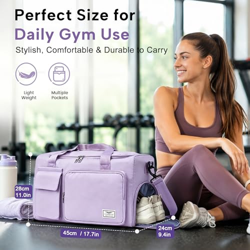 Women's Gym Duffle Bag with Shoes Compartment - 30L Capacity