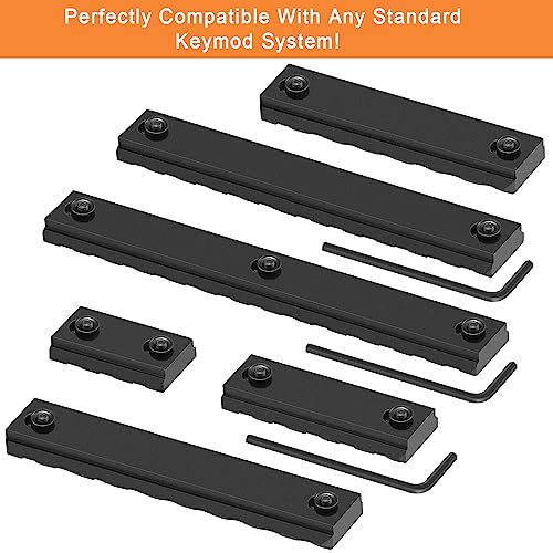 Single Keymod Picatinny Rails Set - 3 to 13 Slots with T-Nuts & Screws