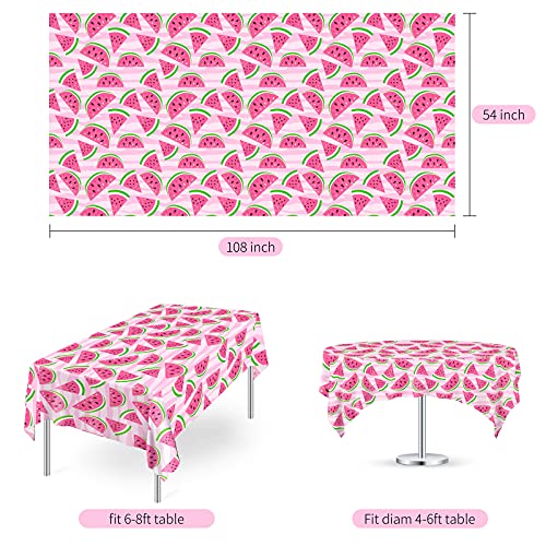 Watermelon Tablecloth Set - 2 Pieces, 54 x 108 Inches, Pink - Medium