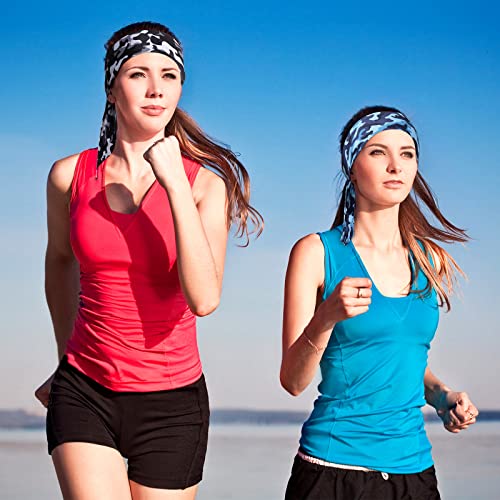 Jutom Cool Color 4-Piece Sport Bandana Headbands for Men & Women