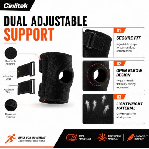 Tennis Elbow Brace - Adjustable Compression Support for Sports