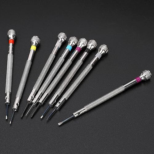 8 Pieces Professional Watch Screwdriver Set Micro Precision Screwdriver Set 0.6-1.6 mm Watch Repair Screwdriver Set with 2 Tweezers for Watch Eyeglasses Repair Jewelry Work Electronics Repair