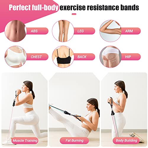 Resistance Bands with Handles for Women - 5 Levels, Colour Variation