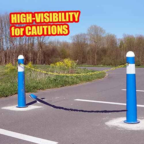 Anley 50 FT Plastic Chain Links - Safety Barrier Chains - Rustproof, Lightweight & Easy to Cut - High Visibility for Crowd Control, Caution, Security, Construction Site (2 Inch x 50 Feet, Yellow)