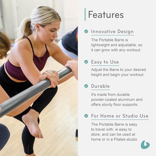 Portable Pilates Barre - 6 ft Home Gym Workout Equipment