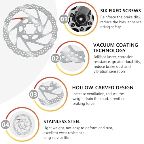 DYISLAND 160mm Disc Brake Rotor with 6 Bolts - Vacuum Coated, 1pc 160mm for MTB/Road/BMX