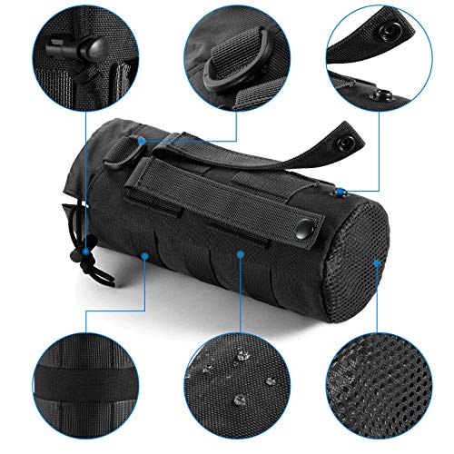 Tactical MOLLE Water Bottle Pouch - Black, 1 Pack