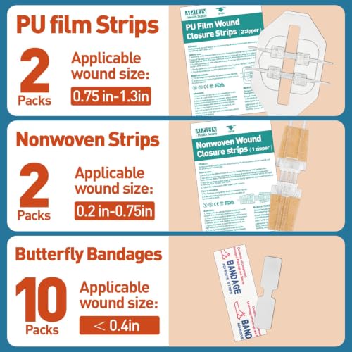 Emergency Wound Closure Kit - 14 Pack Butterfly Bandages