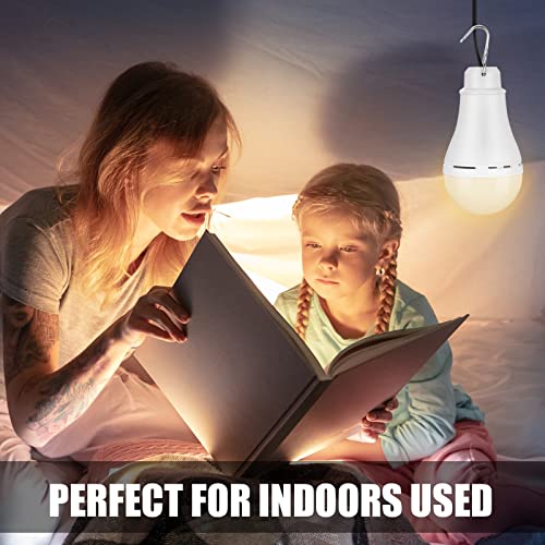 6 Pcs USB Light String LED Portable Light Bulb Rechargeable USB Strip Camping Lantern with Splitter Cable for Camping Porch Backyard Garage Warehouse Truck Fishing Boat