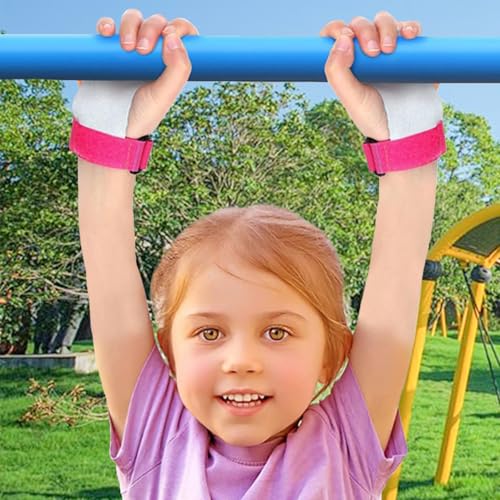 Pink Medium Kids Gymnastics Hand Grips & Wristbands - Youth Sports Support